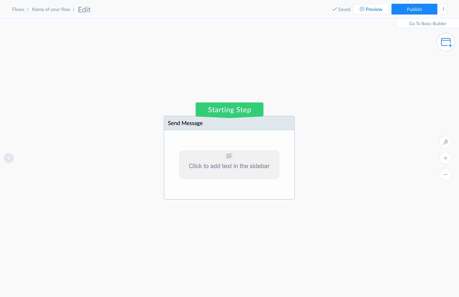 Start of creating a new flow in ManyChat