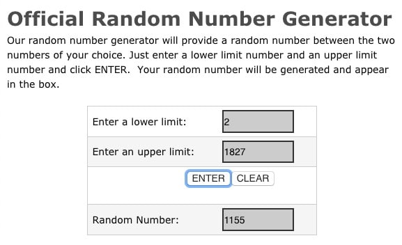 Random number generator example