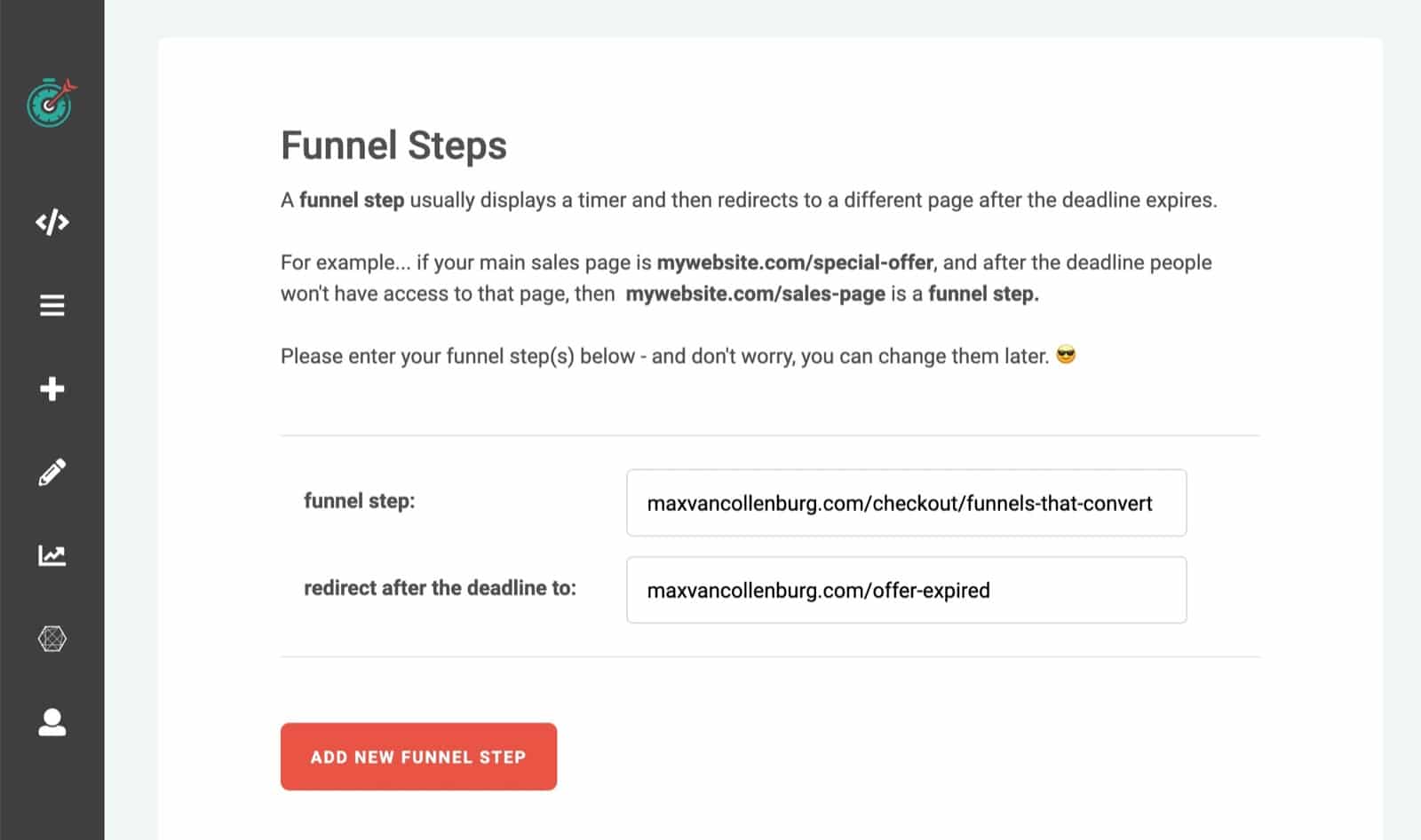 add your funnel steps
