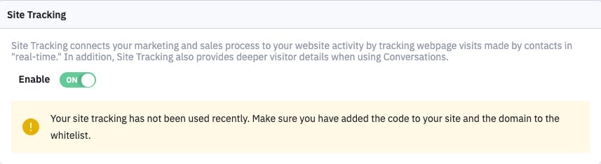 enable site tracking