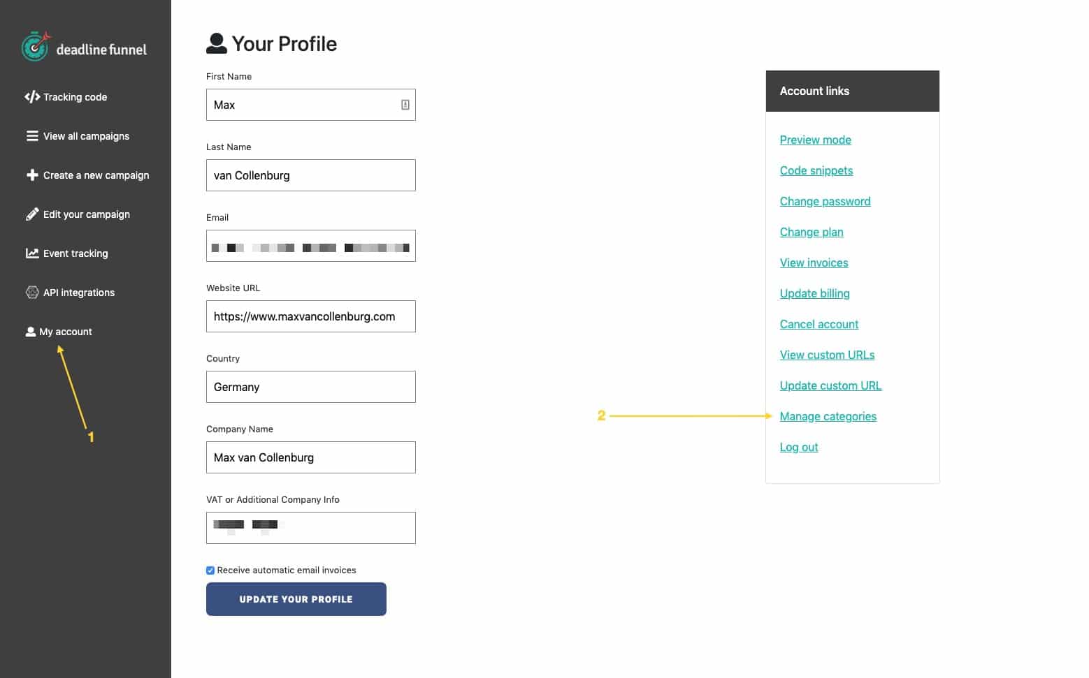 go to manage categories