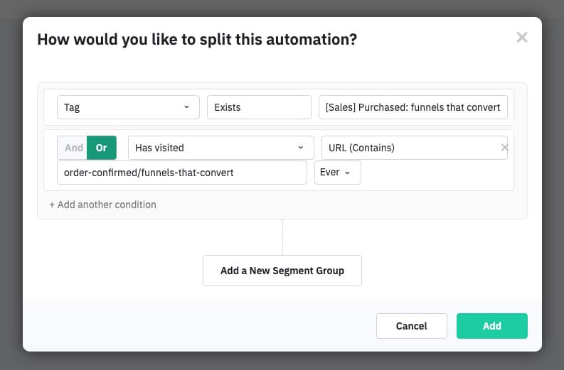 split automation conditions