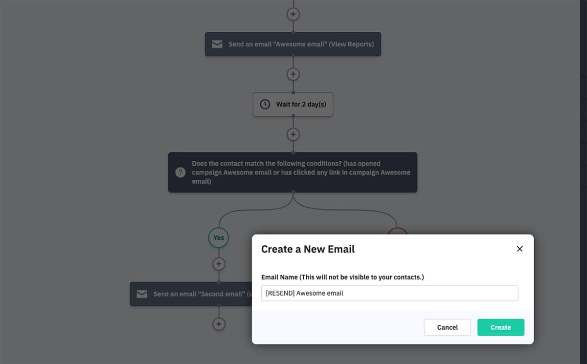 Create your resend email